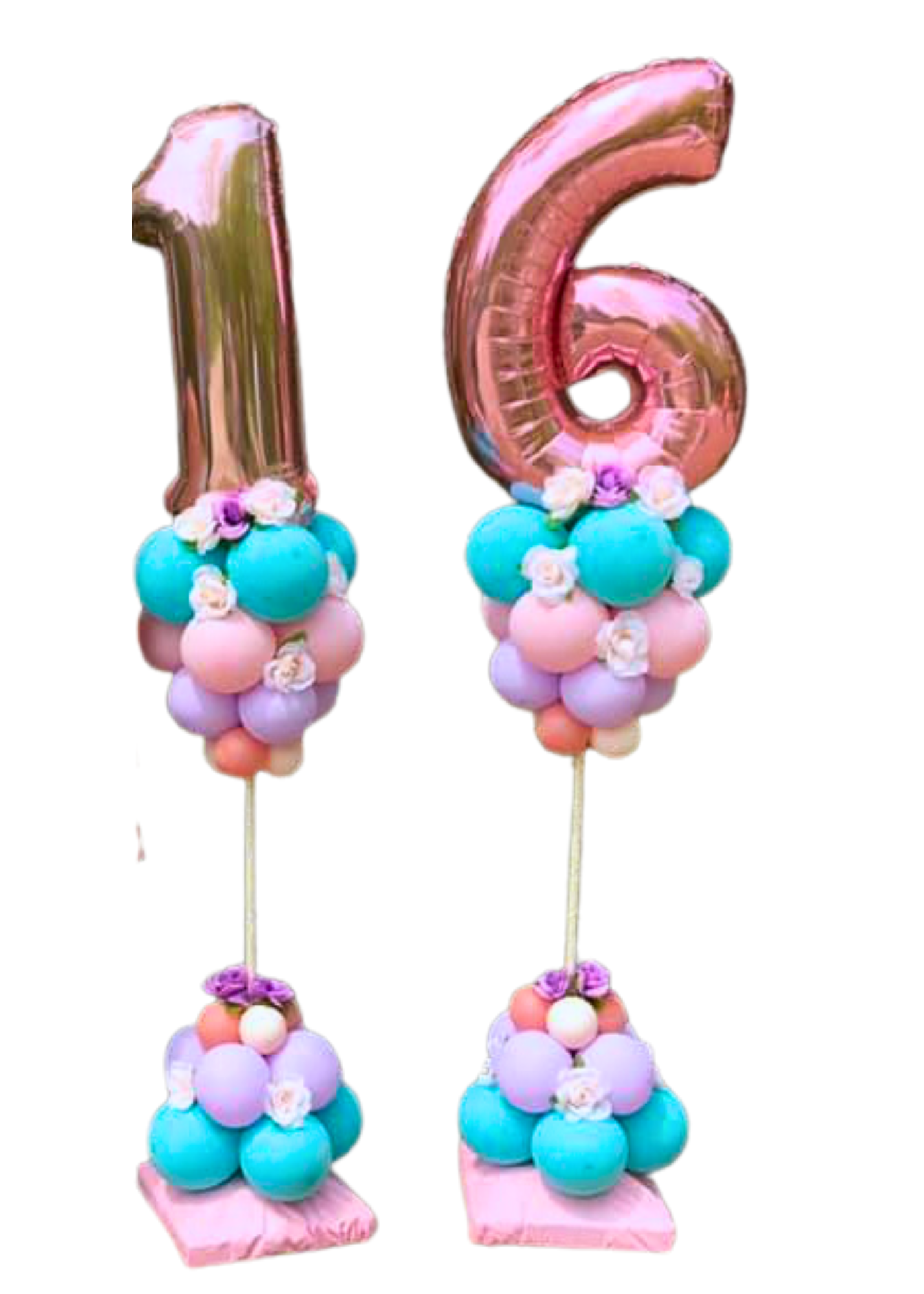 3 Balloon Party Pals Sweet 16 Balloon Columns